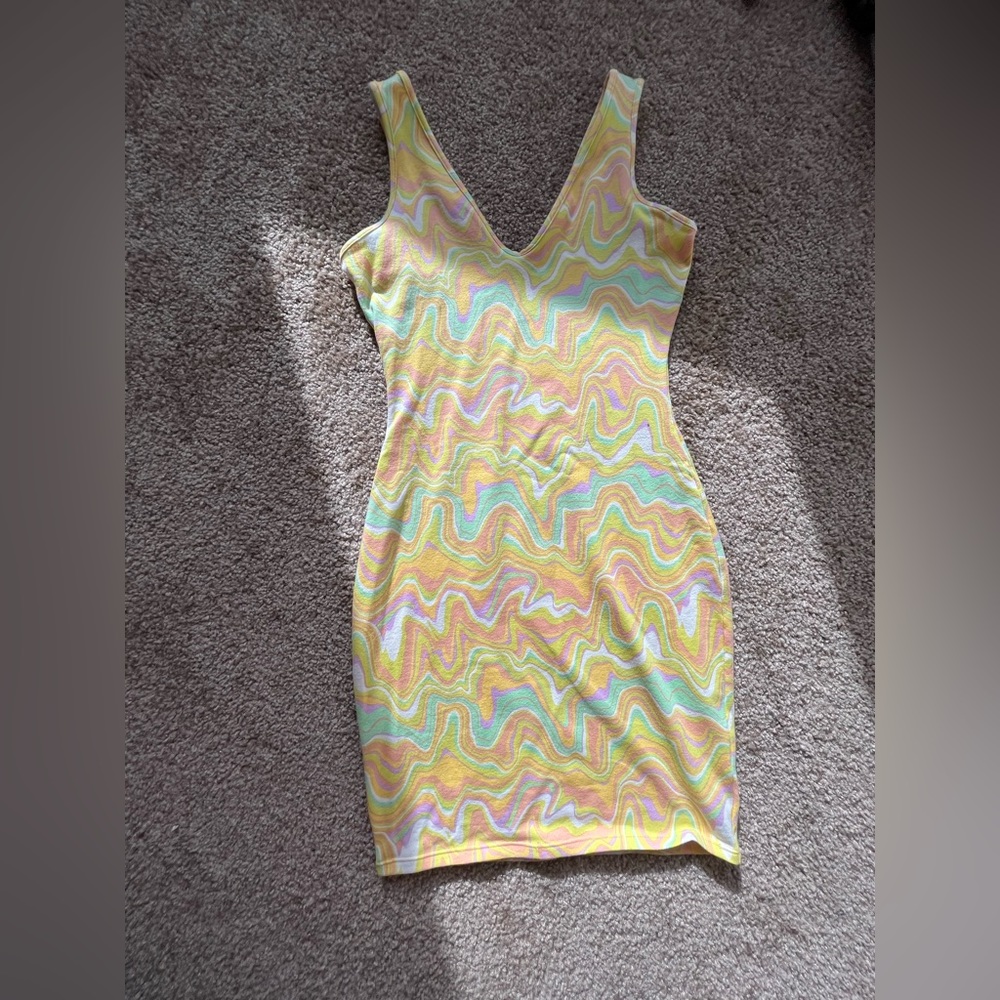 Groovy Colorful Body con dress